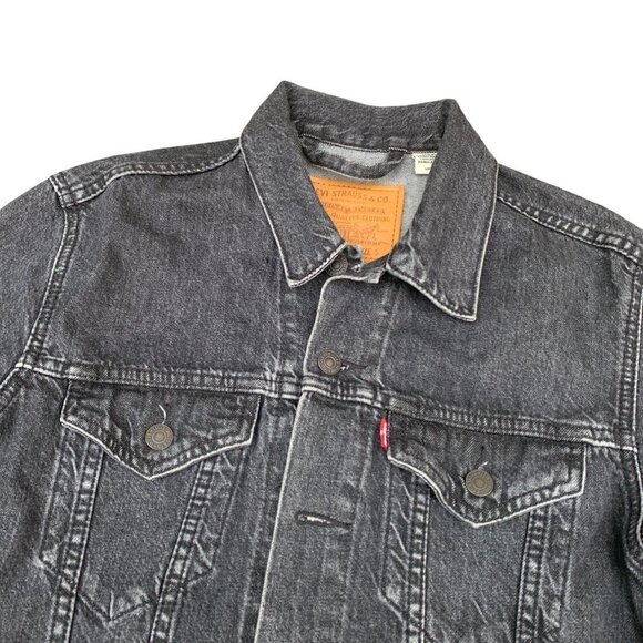 VINTAGE Levi's Trucker Denim Jacket Gray Small - Picture 5 of 7